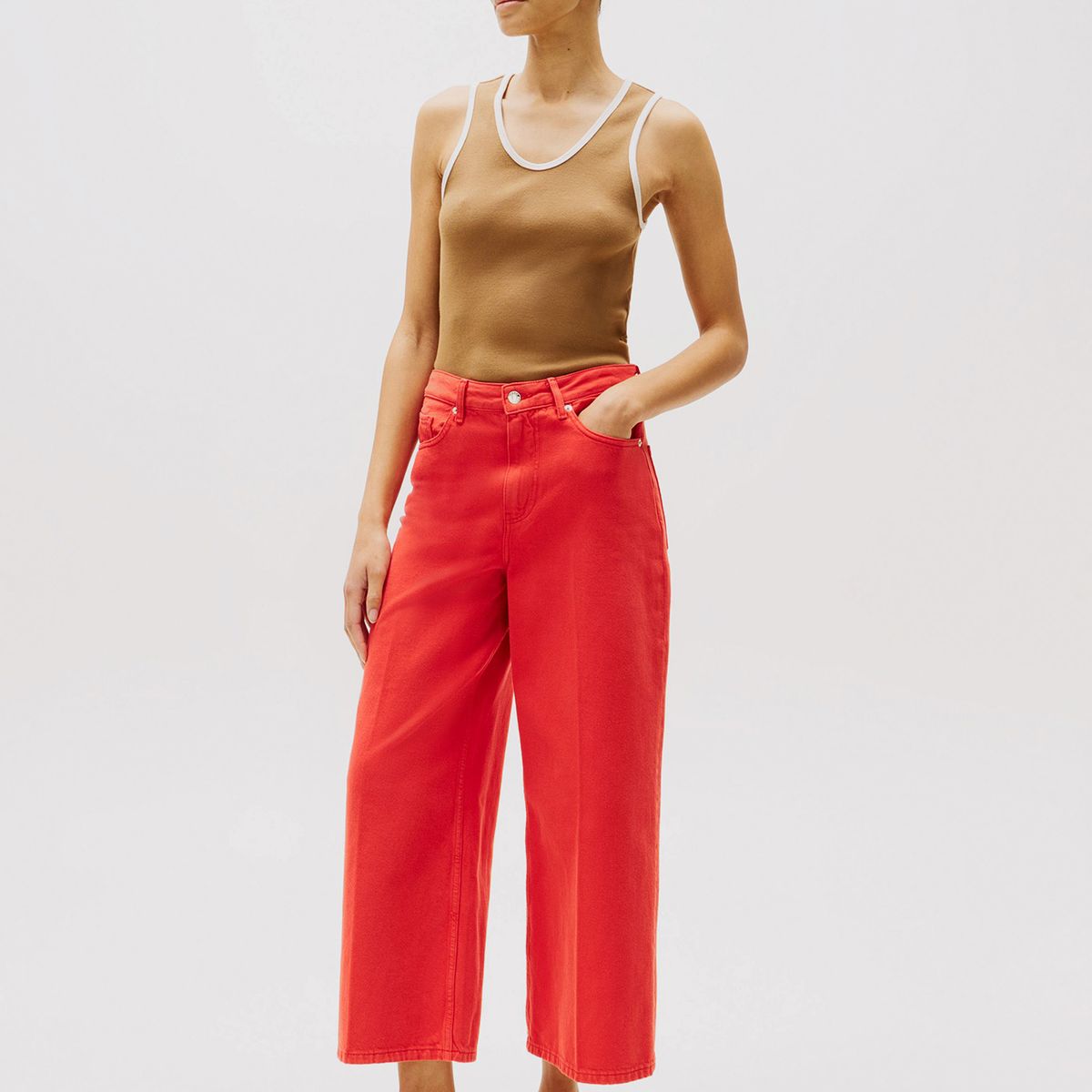TOMMY HILFIGER - Jeans Wide Leg De Talle Alto Rojo Tommy Hilfiger