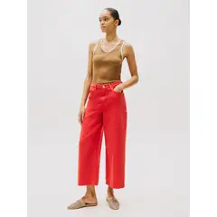 TOMMY HILFIGER - Jeans Wide Leg De Talle Alto Rojo
