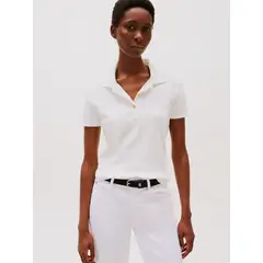TOMMY HILFIGER - Polo Gold Button Slim Fit Blanco