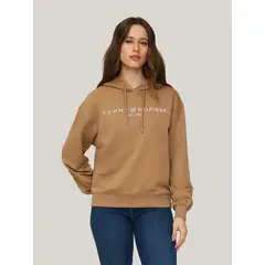 TOMMY HILFIGER - Polerón Hoodie Corporate Logo Beige