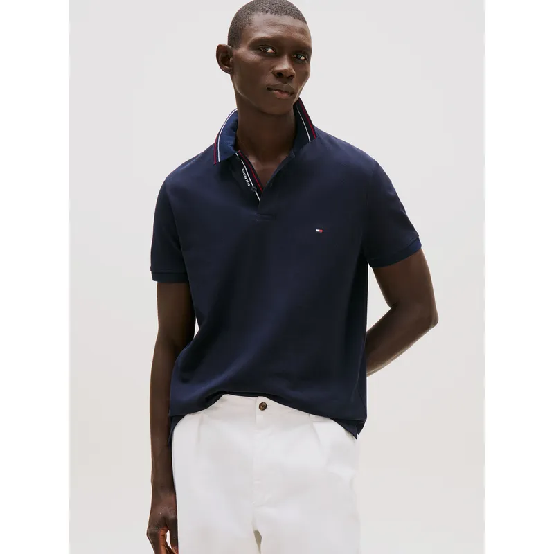 TOMMY HILFIGER - Polo Con Cuello Ribeteado Regular Fit Azul Tommy Hilfiger