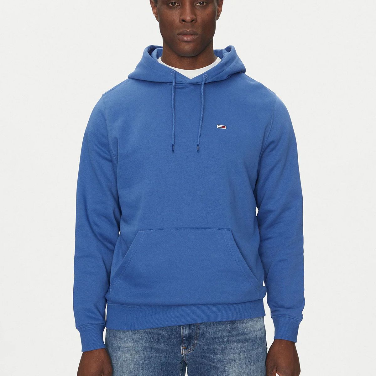 TOMMY HILFIGER - Polerón Hoodie Solid Con Logo Azul Tommy Jeans