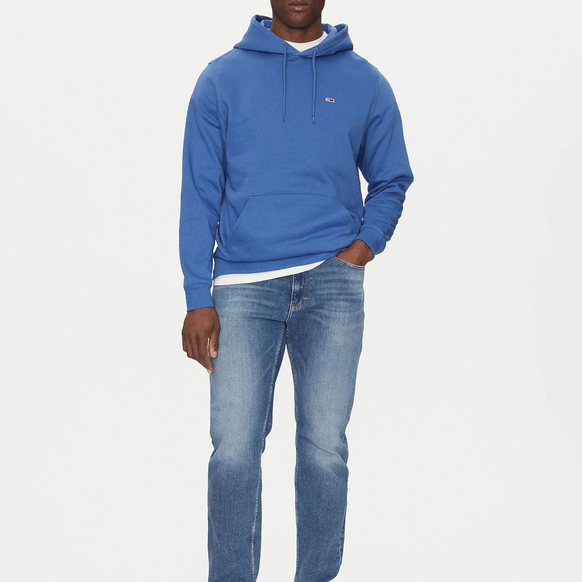 TOMMY HILFIGER - Polerón Hoodie Solid Con Logo Azul Tommy Jeans