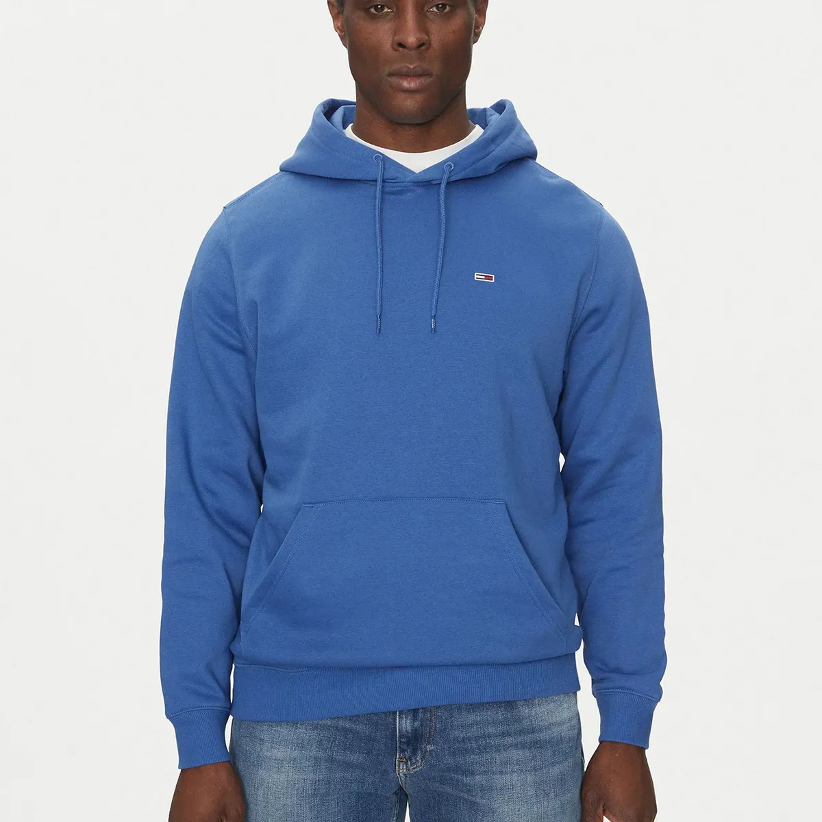 TOMMY HILFIGER - Polerón Hoodie Solid Con Logo Azul Tommy Jeans