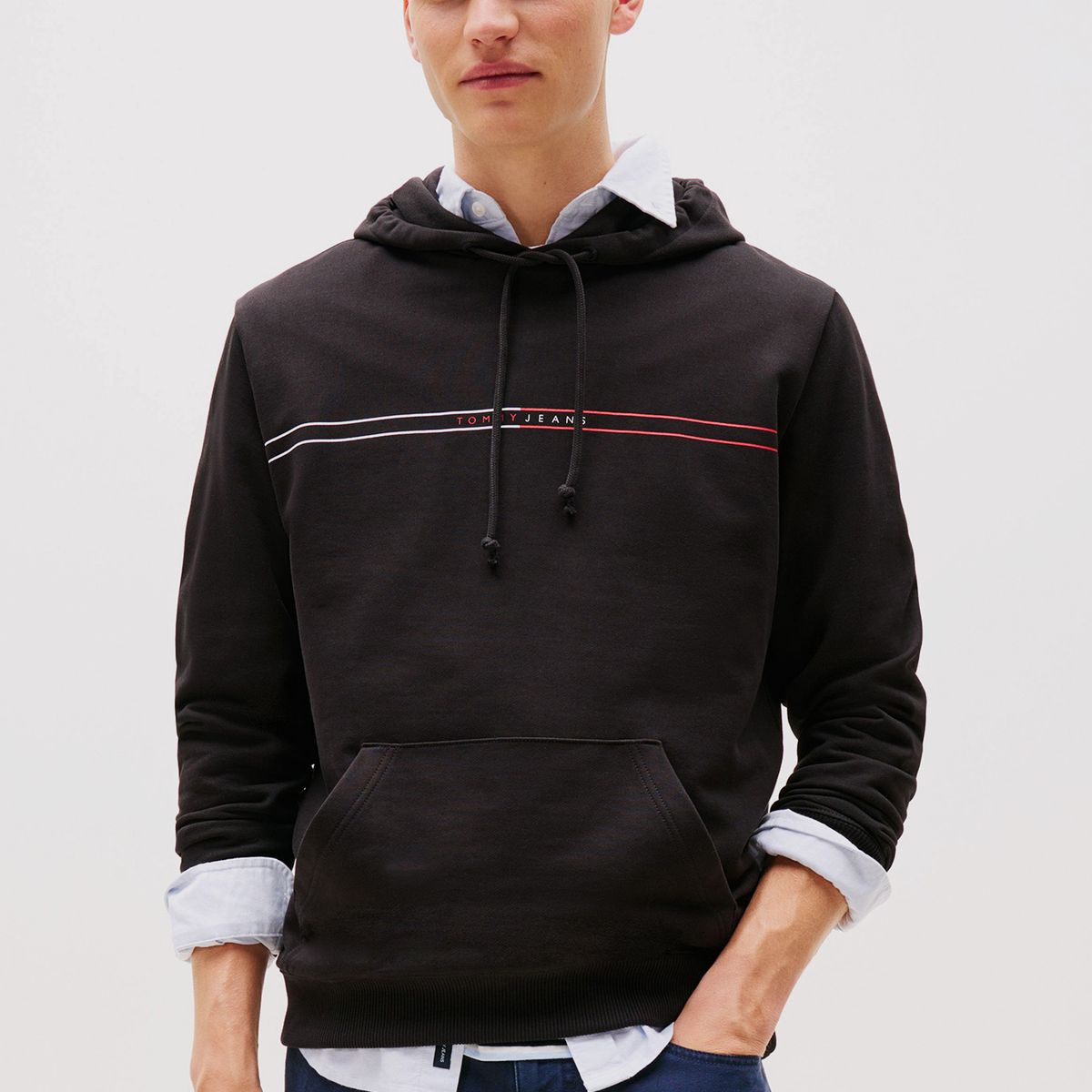 TOMMY HILFIGER - Polerón Hoodie Entry Graphic Logo Negro Tommy Jeans