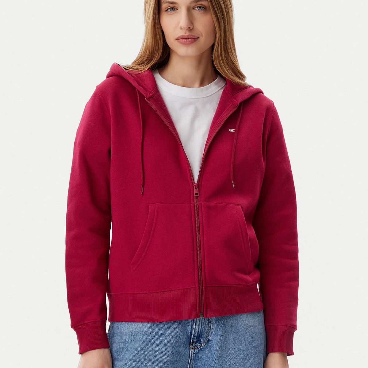TOMMY HILFIGER - Polerón Hoodie Regular Fit Con Logo Rojo Tommy Jeans