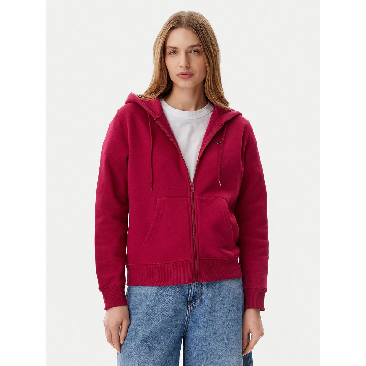 TOMMY HILFIGER - Polerón Hoodie Regular Fit Con Logo Rojo Tommy Jeans