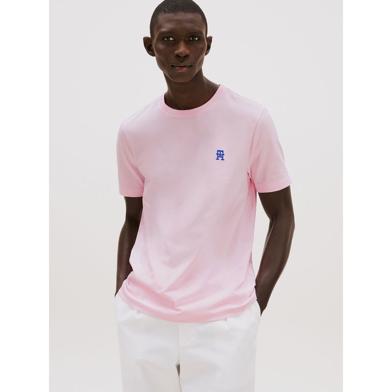 TOMMY HILFIGER - Polera Monogram Logo Rosado Tommy Hilfiger