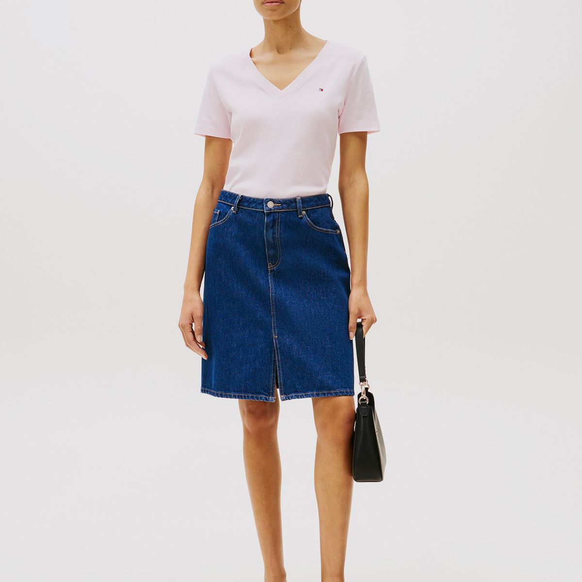 TOMMY HILFIGER - Polera A Rayas V-Neck Slim Fit Rosado Tommy Hilfiger