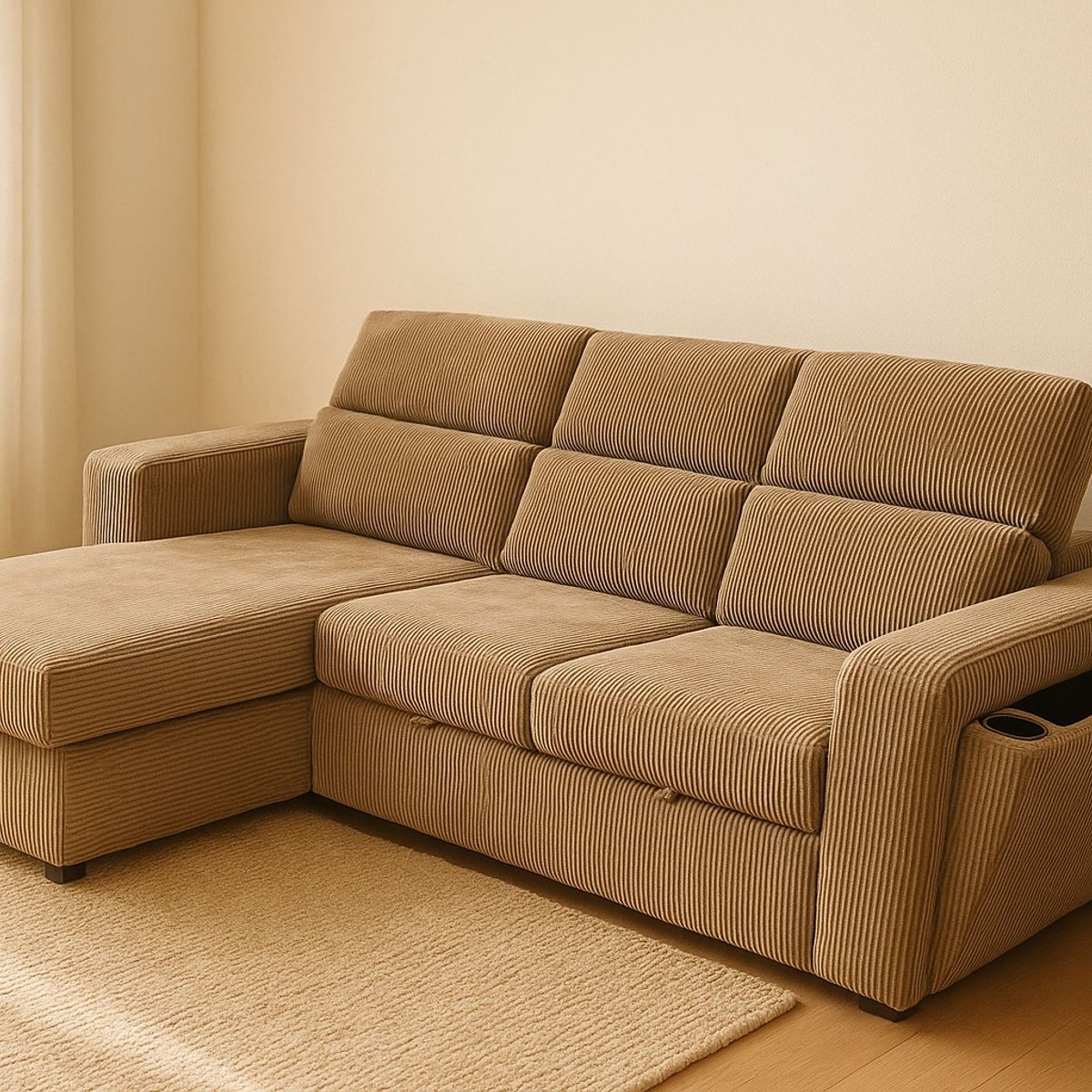 SWEET HOGAR - Sofá seccional color café  modelo Roma