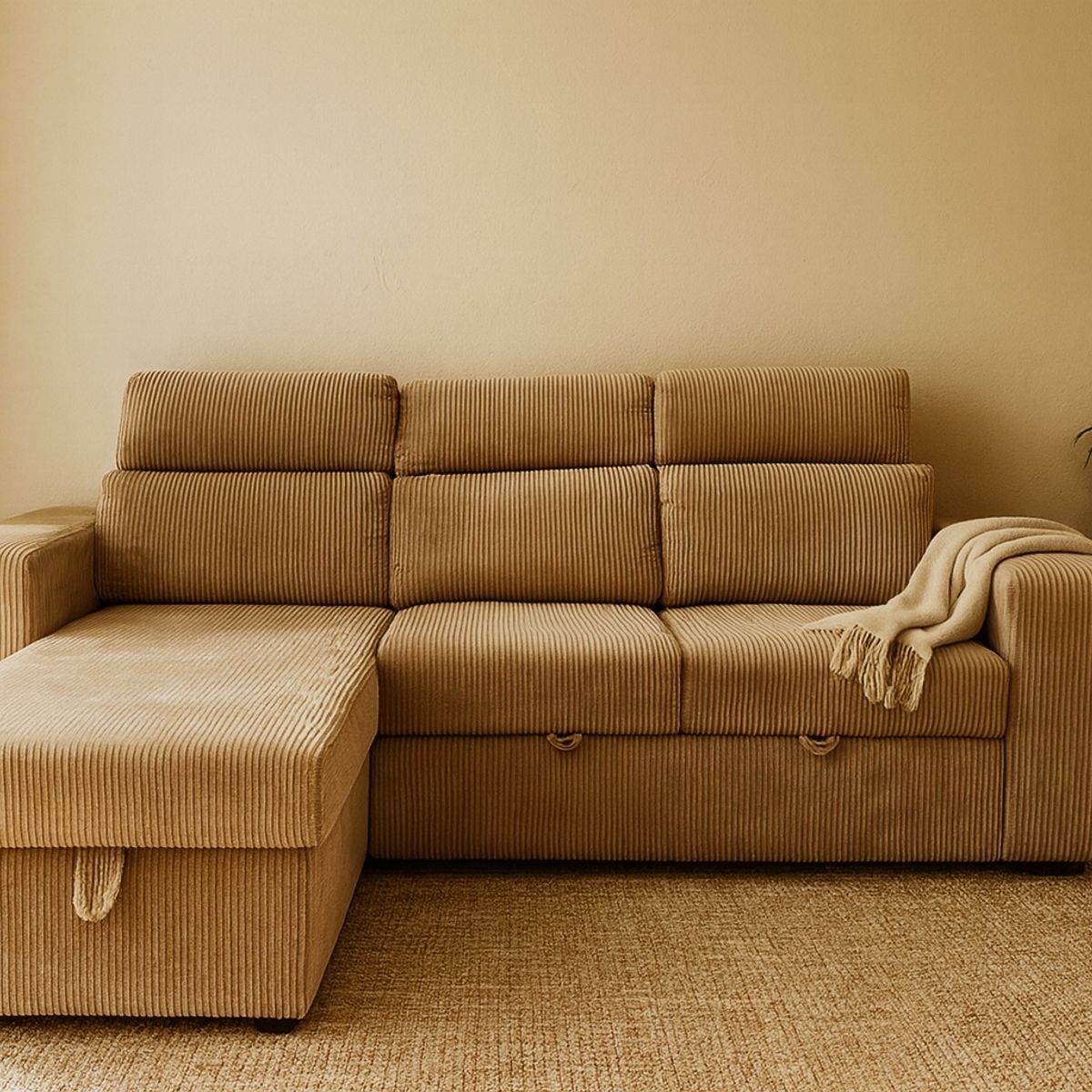 SWEET HOGAR - Sofá seccional color café  modelo Roma