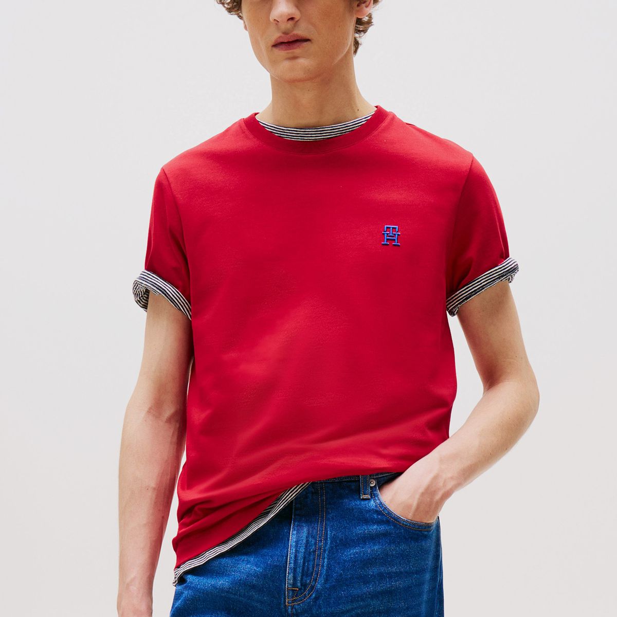 TOMMY HILFIGER - Polera Monogram Logo Rojo Tommy Hilfiger