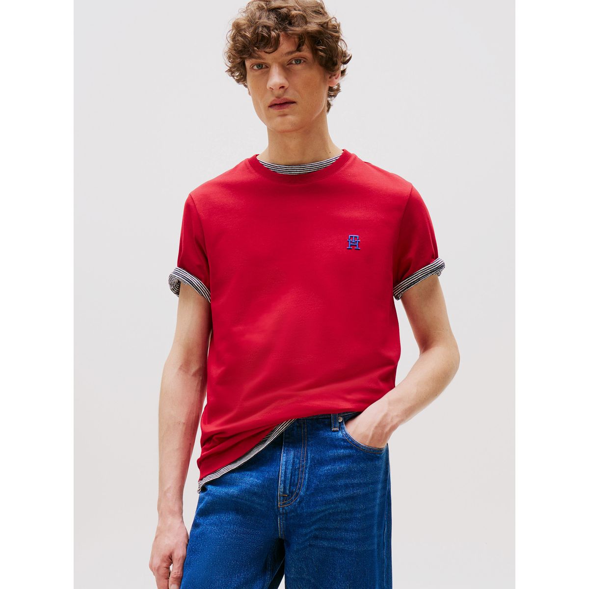 TOMMY HILFIGER - Polera Monogram Logo Rojo Tommy Hilfiger