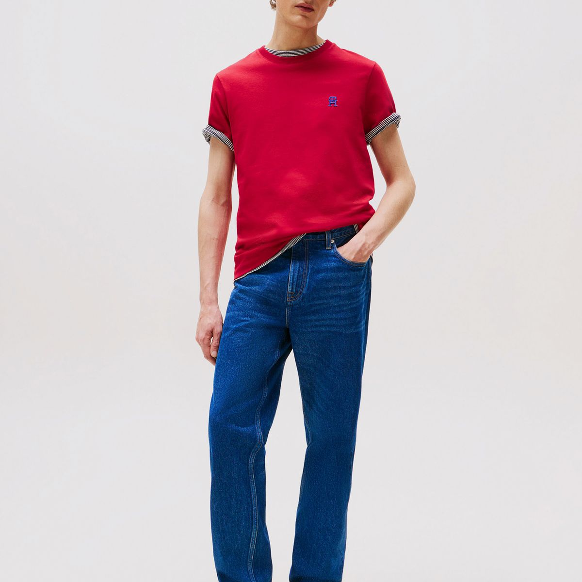 TOMMY HILFIGER - Polera Monogram Logo Rojo Tommy Hilfiger