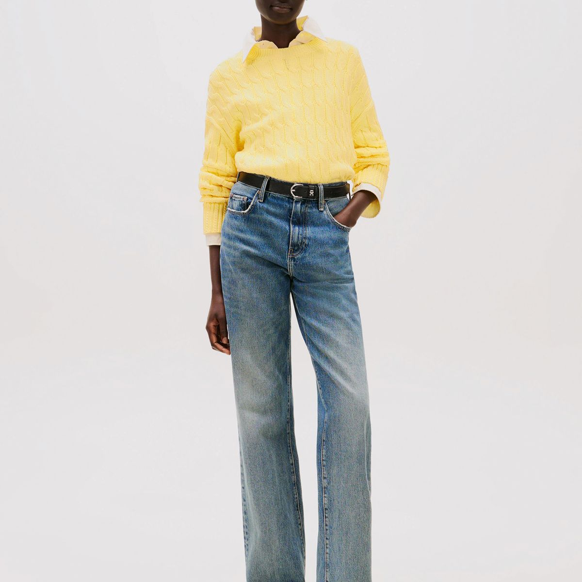 TOMMY HILFIGER - Sweater Soft Cable Solid Amarillo Tommy Hilfiger