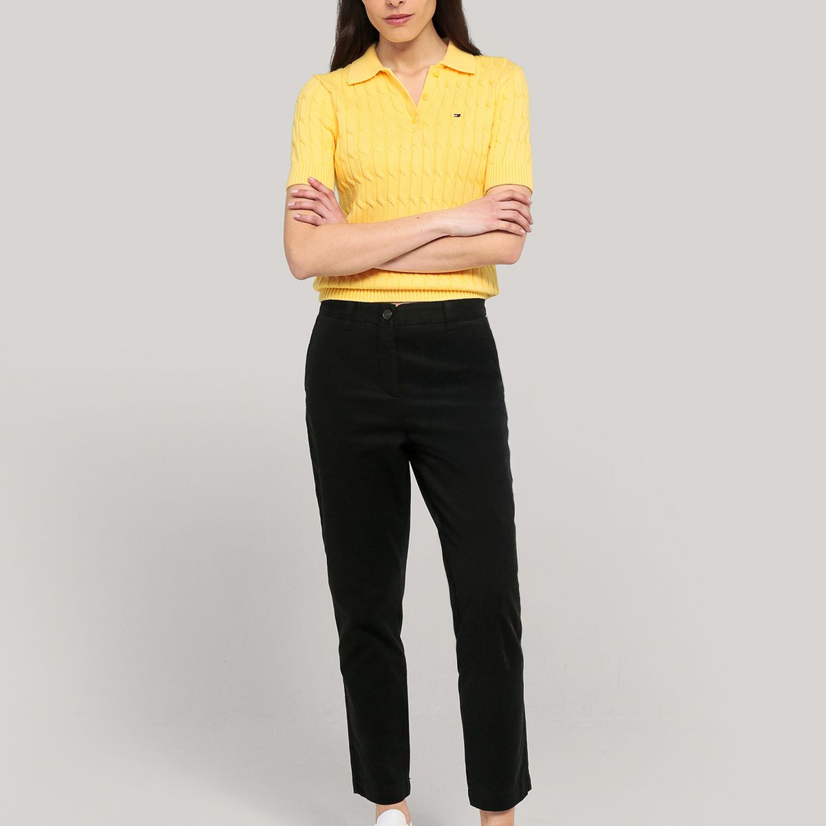 TOMMY HILFIGER - Sweater Cable Solid Amarillo Tommy Hilfiger