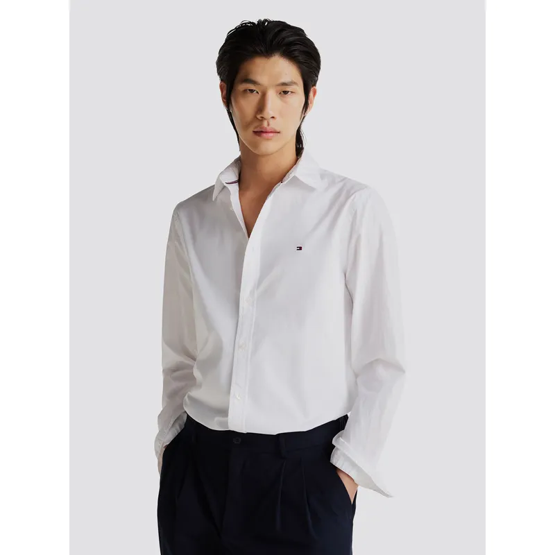TOMMY HILFIGER - Camisa Flex De Corte Slim Fit Blanco Tommy Hilfiger