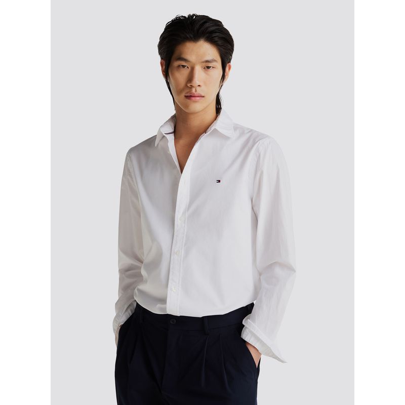 TOMMY HILFIGER - Camisa Flex De Corte Slim Fit Blanco Tommy Hilfiger