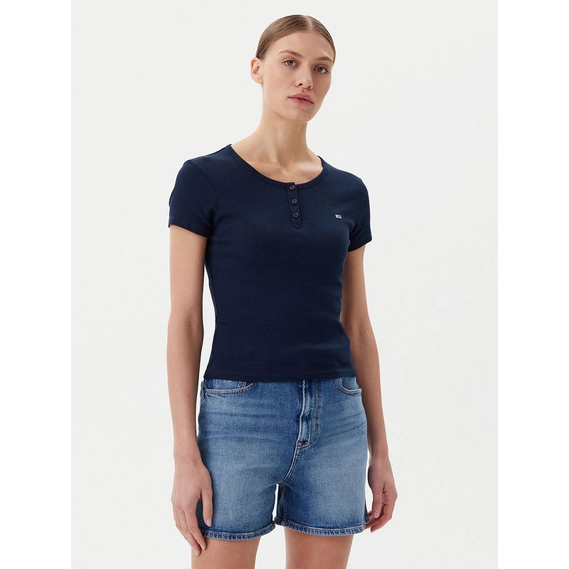 TOMMY HILFIGER - Polera De Rayas Slim Fit Azul Tommy Jeans