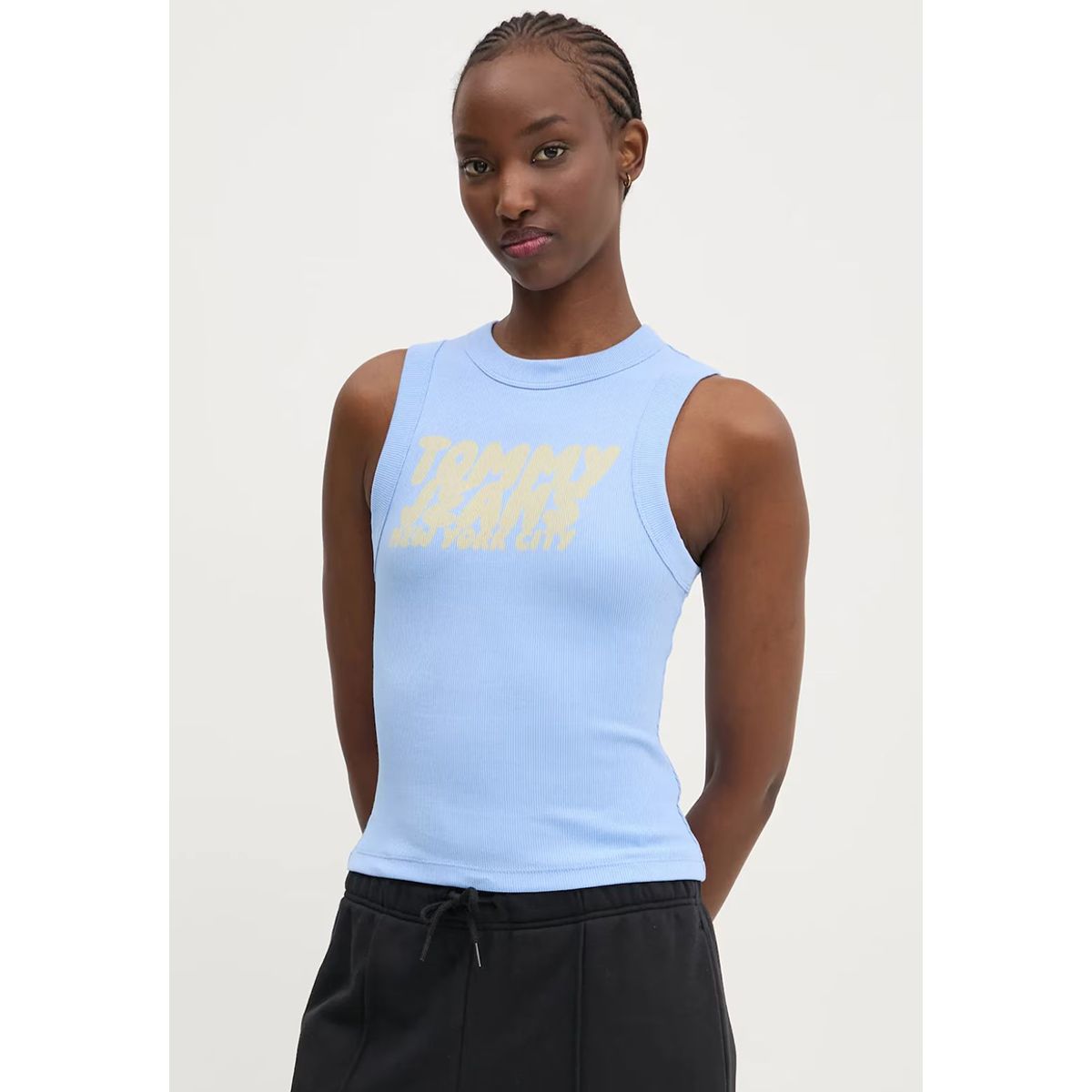 TOMMY HILFIGER - Polera Bubble Con Logo Celeste Tommy Jeans