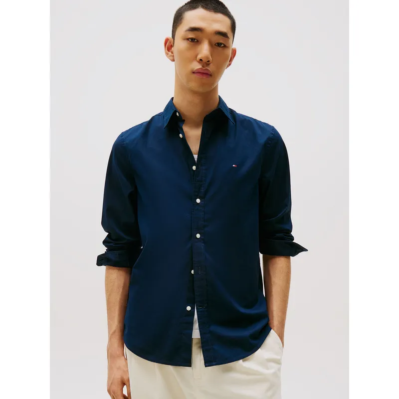 TOMMY HILFIGER - Camisa Flex De Corte Slim Fit Azul Tommy Hilfiger