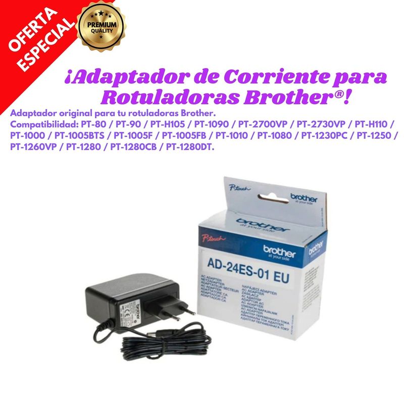BROTHER - Adaptador de Corriente para Rotuladora Brother