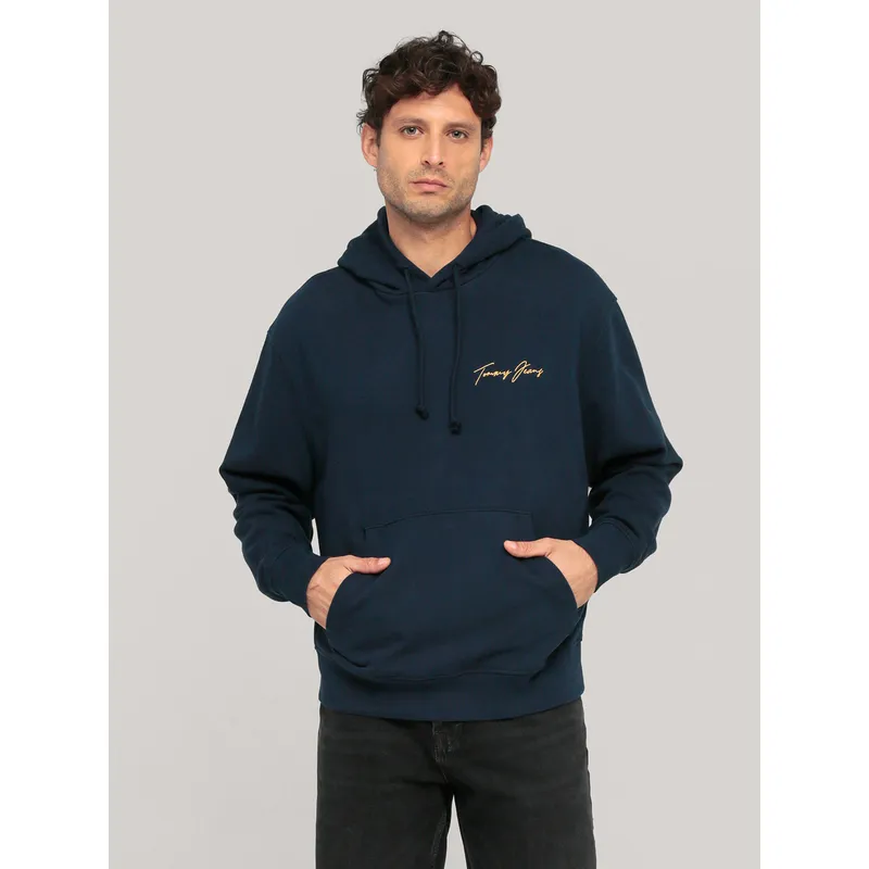 TOMMY HILFIGER - Polerón Hoodie Beach Club Graphic Logo Azul Tommy Jeans
