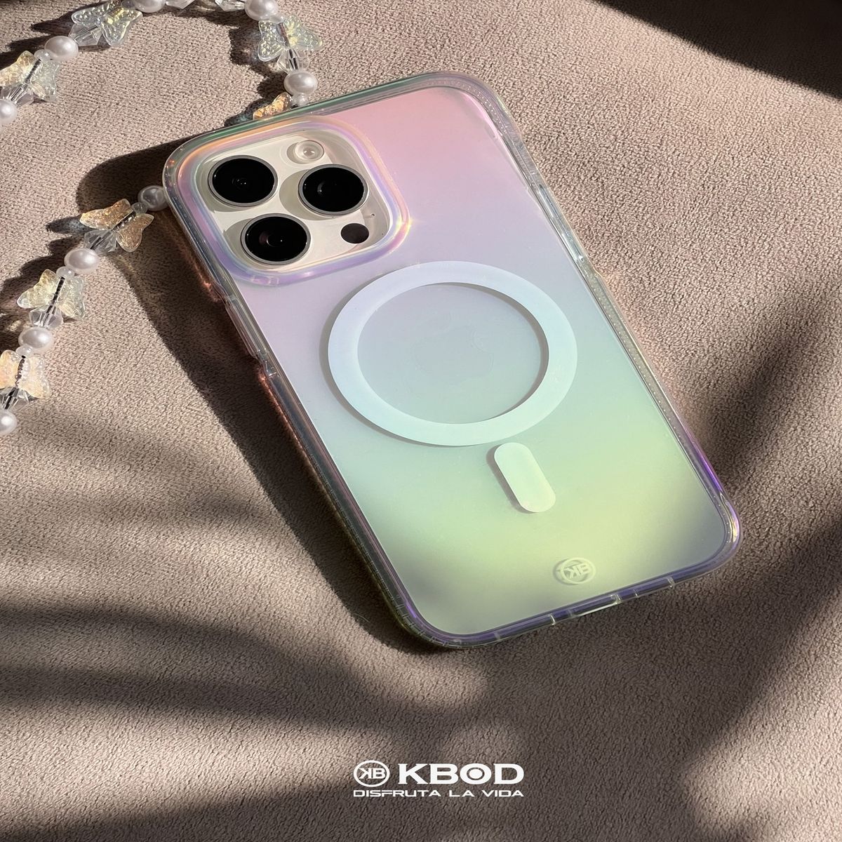 KBOD - Carcasa Antigolpes Degradado Kbod Aurora Con Gliter Para iPhone 16 Pro