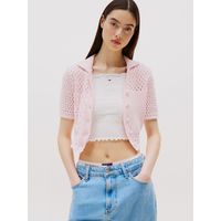 Cárdigan Polo Flag Logo Rosado Tommy Jeans