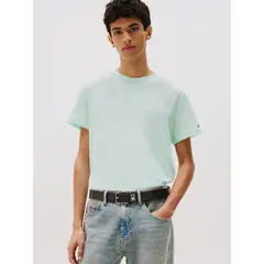 TOMMY HILFIGER - Polera Bubble Logo Slim Fit Verde Tommy Jeans
