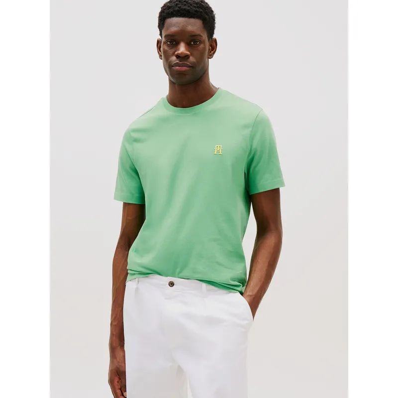 TOMMY HILFIGER - Polera Monogram Logo Verde Tommy Hilfiger