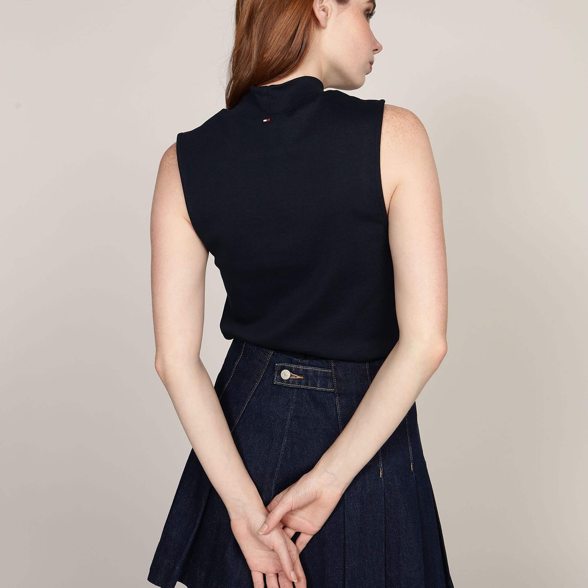 TOMMY HILFIGER - Polera Monotype Stripe Logo Azul Tommy Hilfiger