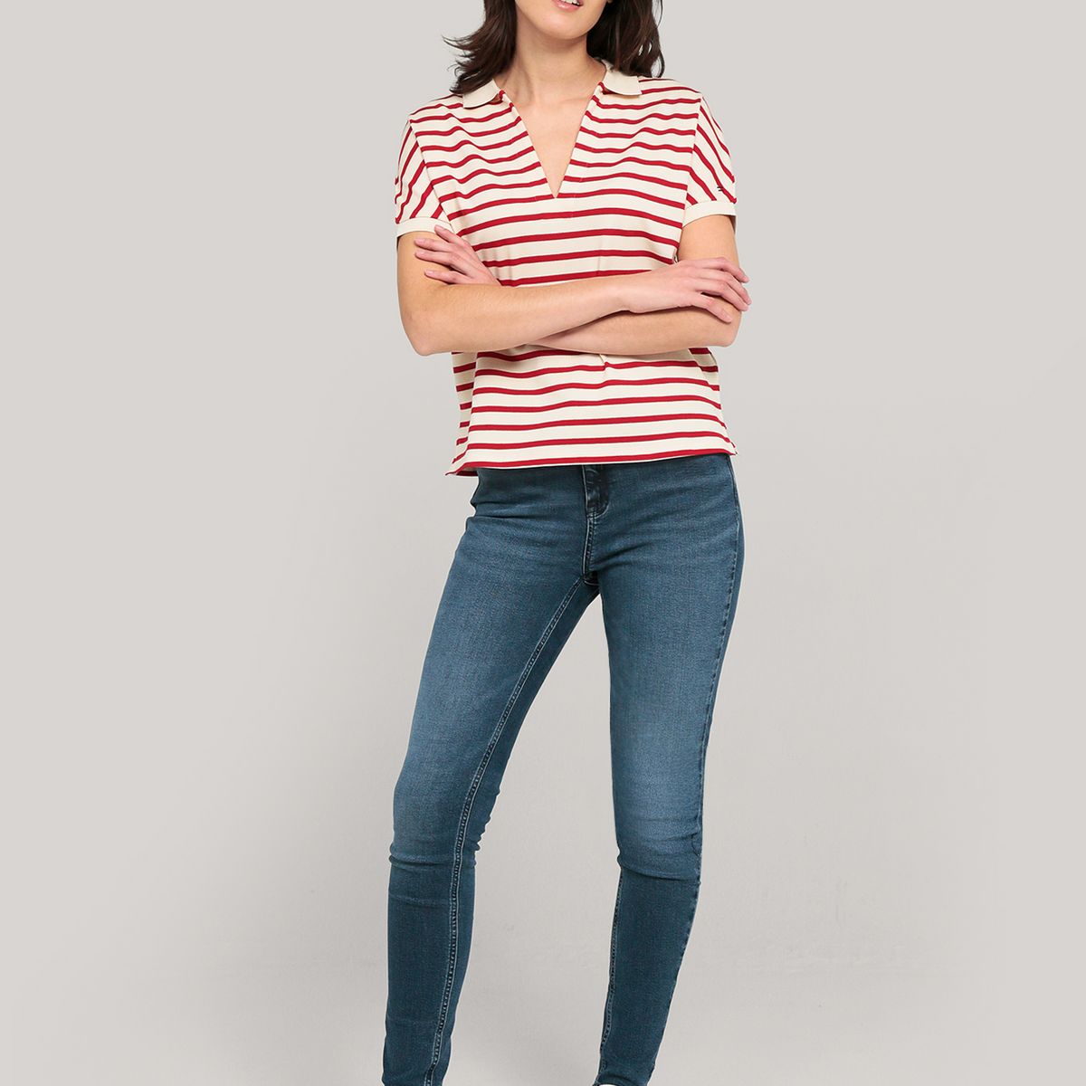 TOMMY HILFIGER - Polo Relaxed Solid Con Logo Rojo Tommy Hilfiger