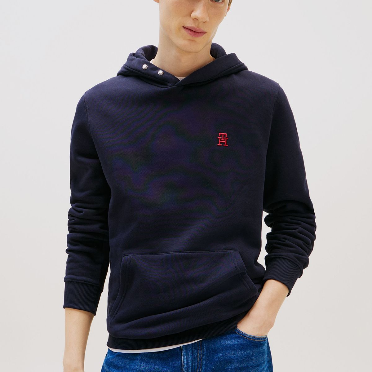 TOMMY HILFIGER - Polerón Hoodie Monograma Th Azul Tommy Hilfiger