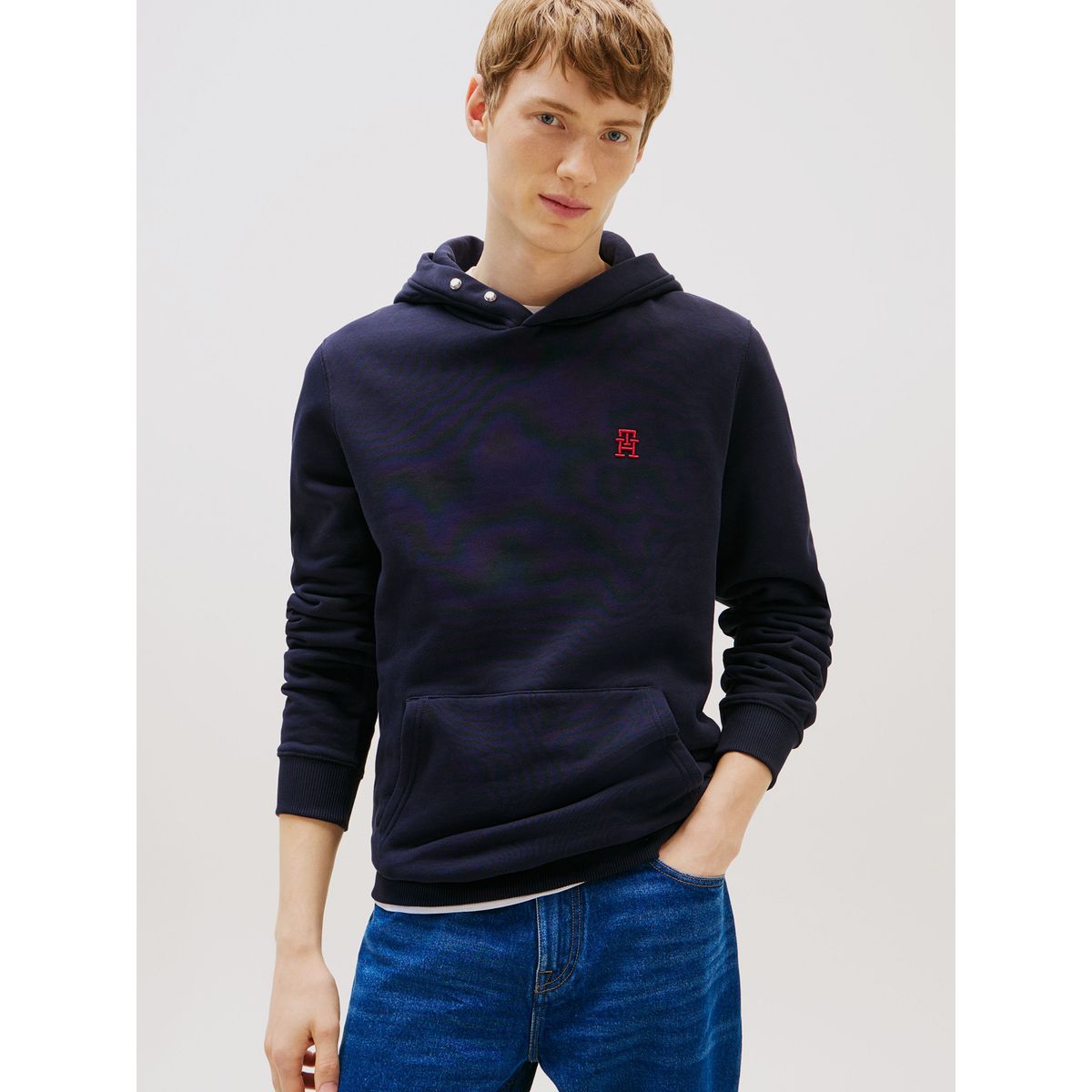 TOMMY HILFIGER - Polerón Hoodie Monograma Th Azul Tommy Hilfiger