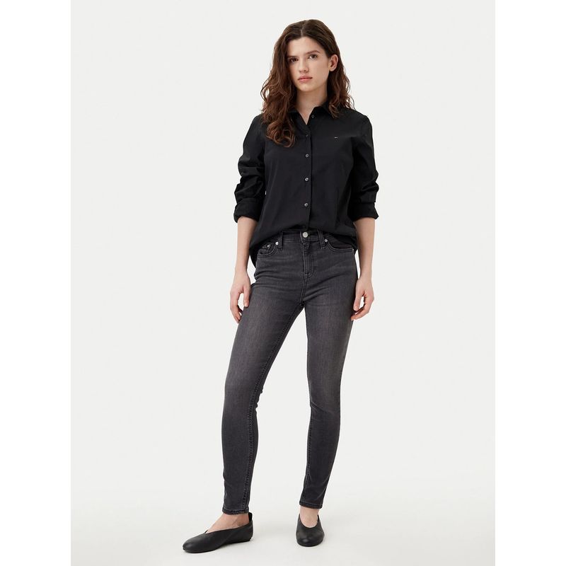 TOMMY HILFIGER - Camisa De Popelín Regular Fit Negro Tommy Hilfiger