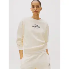 TOMMY HILFIGER - Polerón Con Logo Bordado Beige