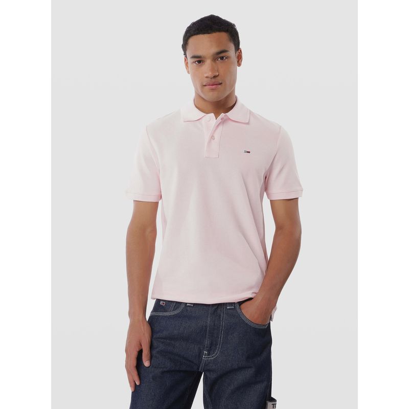 TOMMY HILFIGER - Polo Essential Con Logo Rosado Tommy Jeans