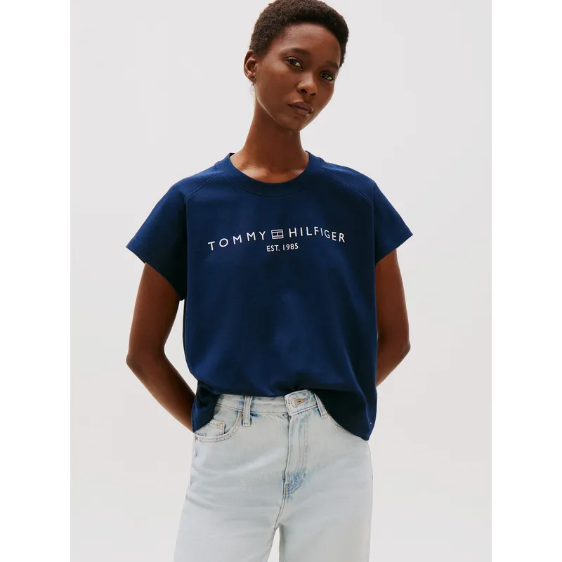 TOMMY HILFIGER - Polera Corporate Logo Azul Tommy Hilfiger
