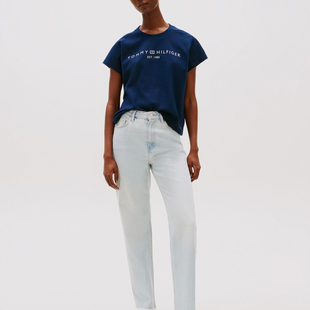 TOMMY HILFIGER - Polera Corporate Logo Azul Tommy Hilfiger