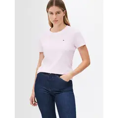 TOMMY HILFIGER - Polera De Corte Regular Con Logo Rosado