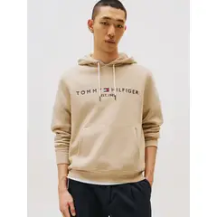 TOMMY HILFIGER - Polerón Hoodie Established 1985 Logo Beige