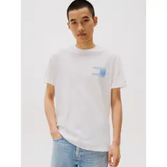 TOMMY HILFIGER - Polera Paisley Flag Logo Blanco Tommy Jeans