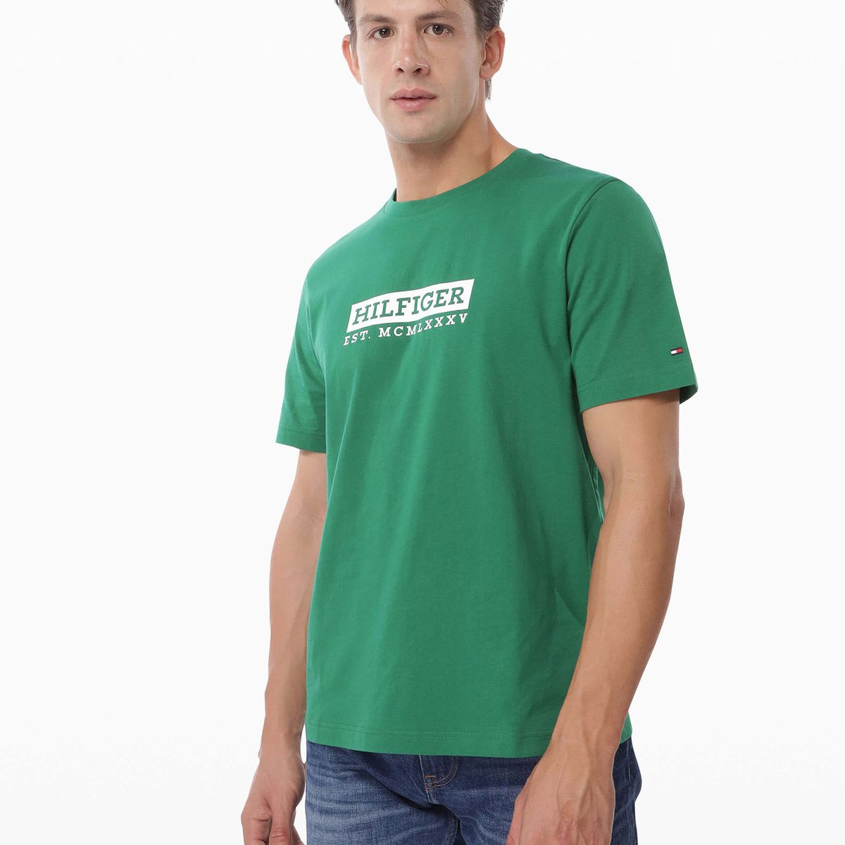 TOMMY HILFIGER - Polera Colour To Colour Logo Verde Tommy Hilfiger