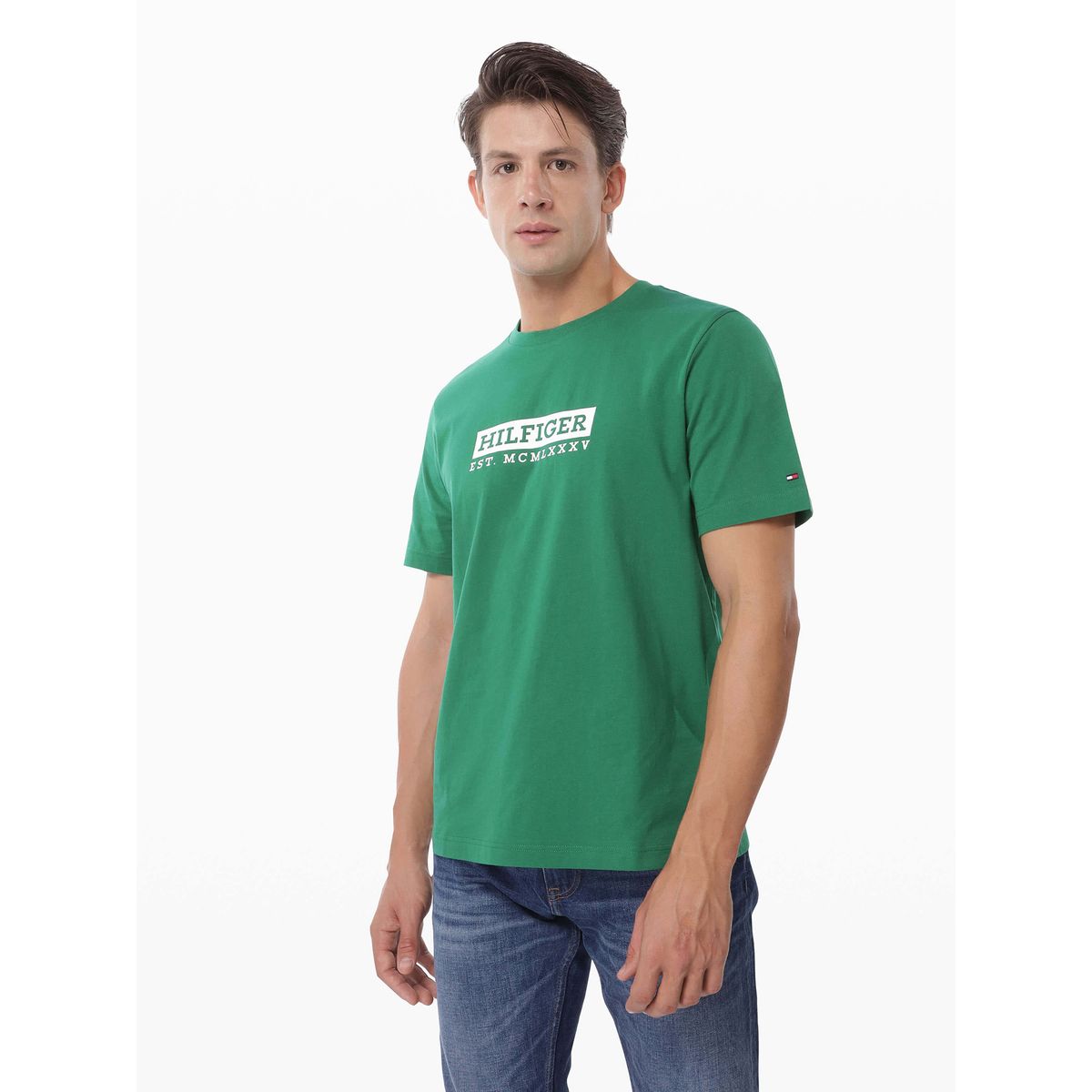 TOMMY HILFIGER - Polera Colour To Colour Logo Verde Tommy Hilfiger