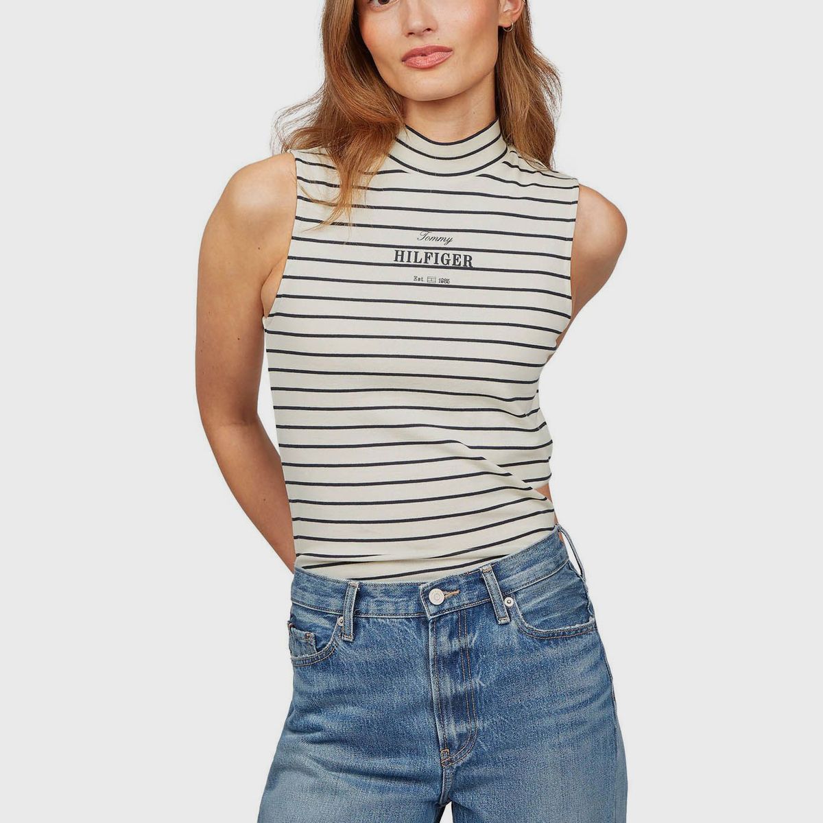 TOMMY HILFIGER - Polera Monotype Stripe Logo Multicolor Tommy Hilfiger