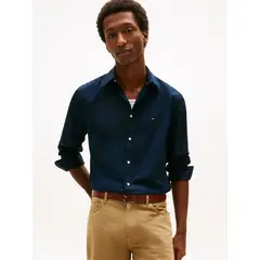 TOMMY HILFIGER - Camisa Flex Poplin Regular Fit Azul