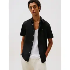 TOMMY HILFIGER - Camisa Flex Poplin Solid Negro