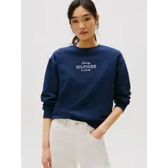 TOMMY HILFIGER - Polerón Con Logo Bordado Azul