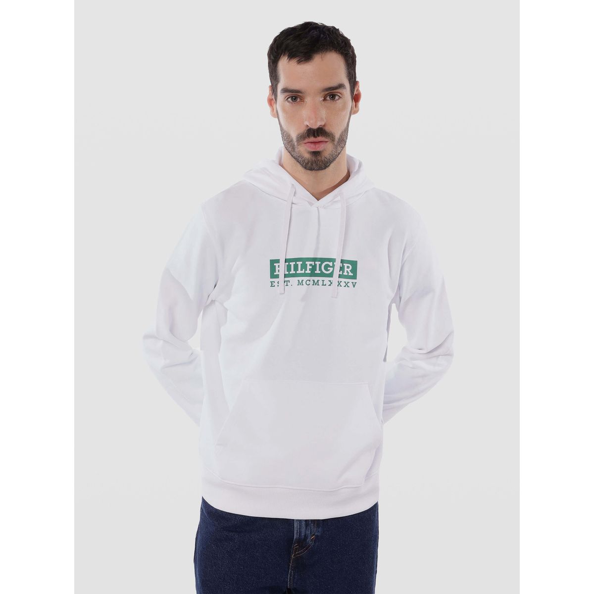 TOMMY HILFIGER - Polerón Hoodie Colour To Colour Logo Blanco Tommy Hilfiger